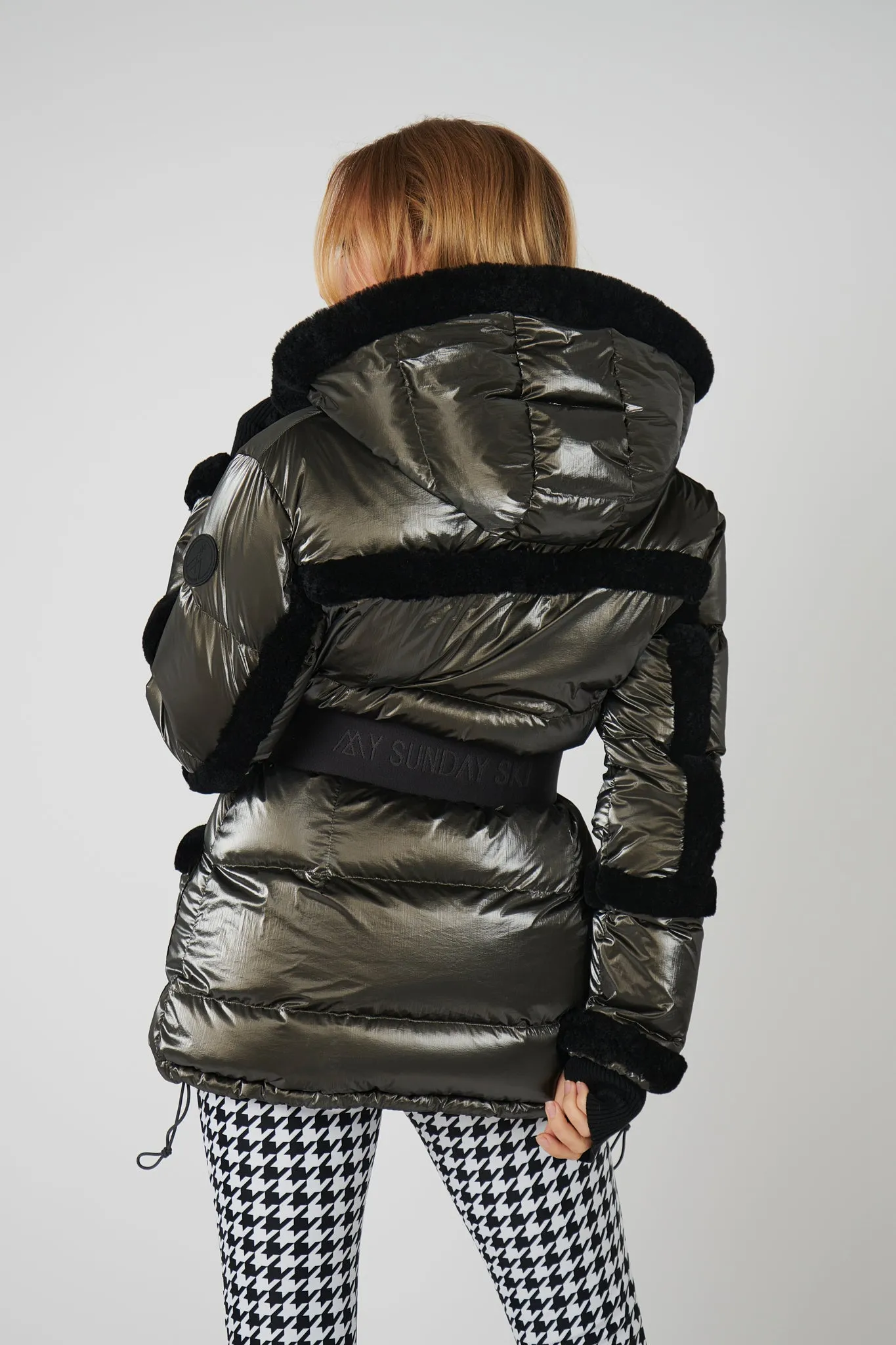 Shearling Pioneer Puffer Ski Jacket - Charcoal Black sold by My Sunday Ski product image thumbnail 3