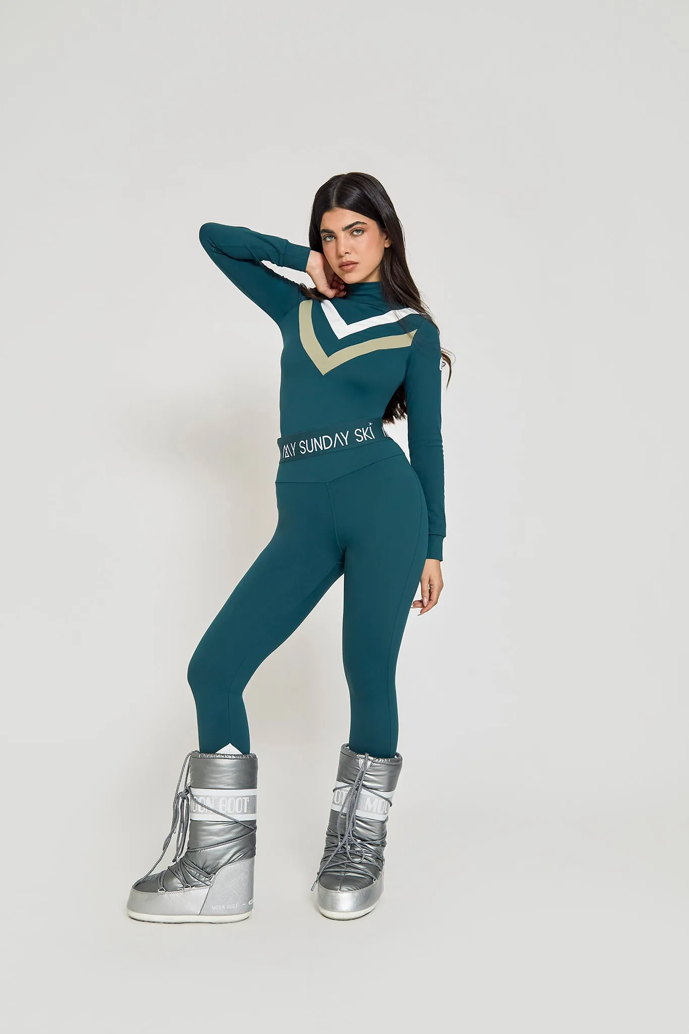 Chevron Base Layer Set - Forest Green sold by My Sunday Ski