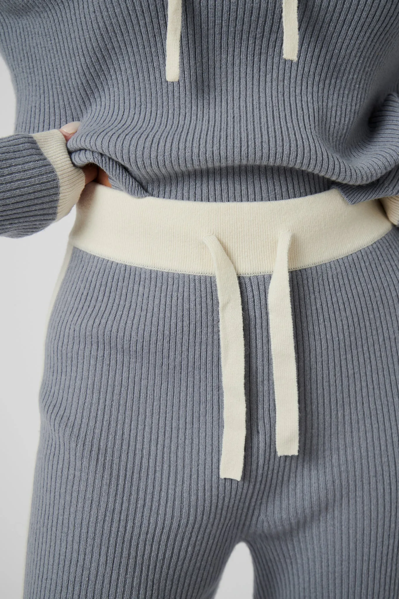 Wide Leg Cashmere Pants - Ice Grey / White sold by My Sunday Ski product image thumbnail 4