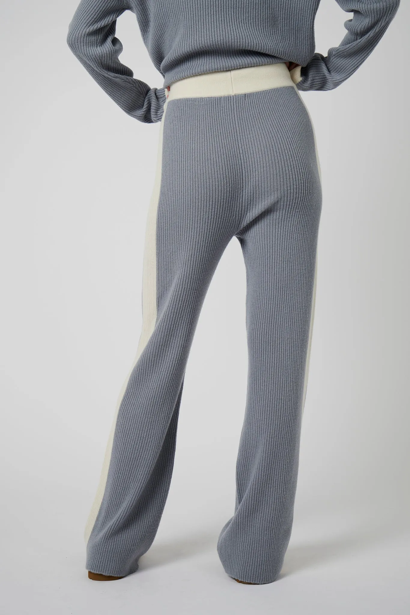 Wide Leg Cashmere Pants - Ice Grey / White sold by My Sunday Ski product image thumbnail 3